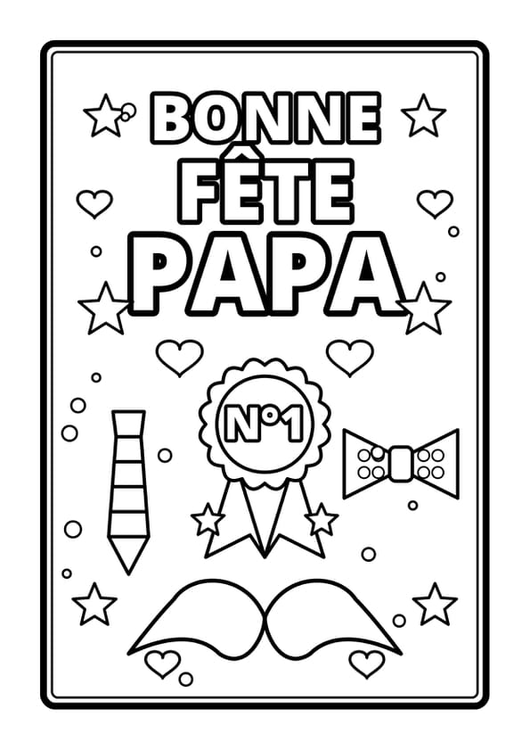 Coloriage "bonne f&ecirc;te papa"