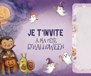 Carte invitation Halloween vampire