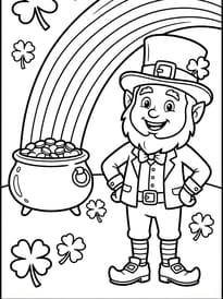 Un leprechaun et son chaudron d'or