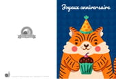 Carte "Joyeux anniversaire" tigre