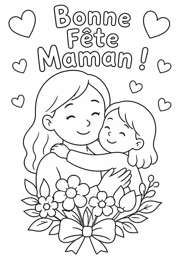 Coloriage "bonne f&ecirc;te maman"