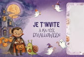 Carte invitation Halloween vampire