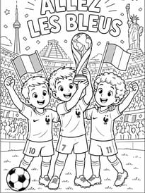 Coloriage Coupe du Monde "Allez les Bleus&nbsp;!"