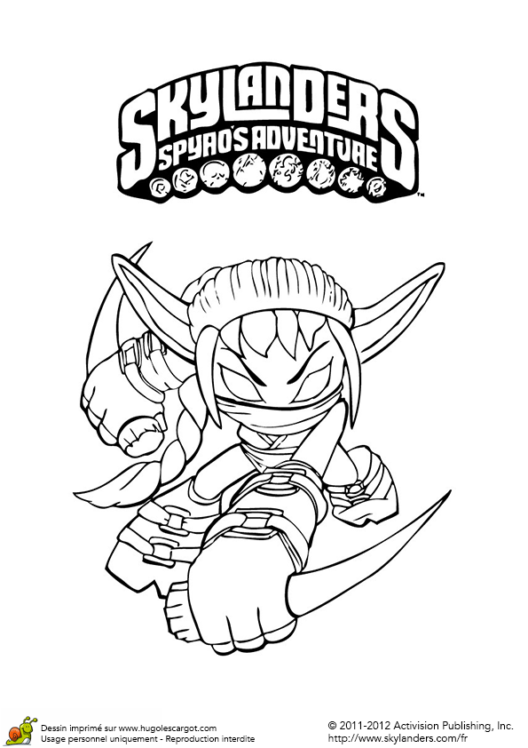 Coloriage skylanders stealth elf