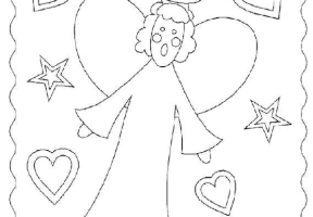 Coloriage ange chantant