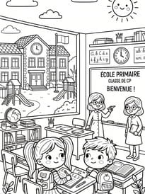 Coloriage rentr&eacute;e au CP