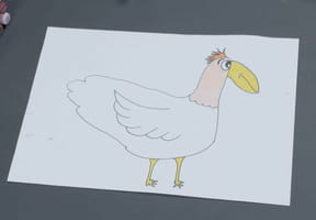 Dessiner un poulet avec le contour de main