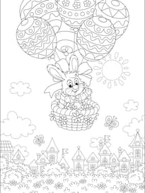 Le lapin de P&acirc;ques fait de la montgolfi&egrave;re