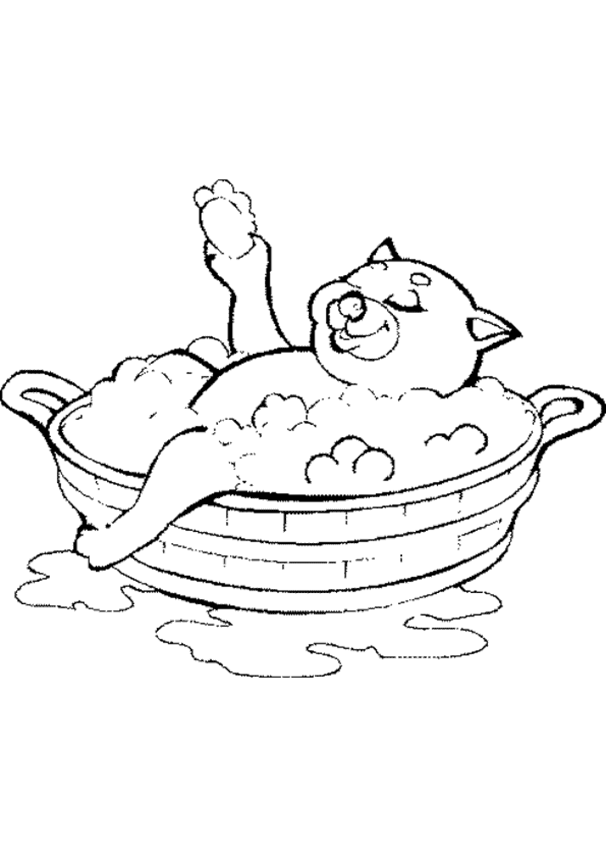 Coloriage Bain Chat Coloriage Bain Chat