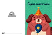 Carte "Joyeux anniversaire" avec un adorable petit chien
