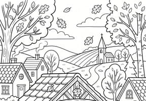 Coloriage march&eacute; d'automne des animaux