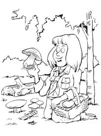 Coloriage scout champignons