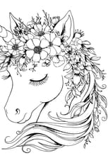 Magnifique licorne &agrave; la crini&egrave;re orn&eacute;e de fleurs