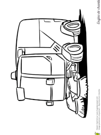 Coloriage engins de chantier balayeuse