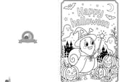 Carte "Happy Halloween" &agrave; colorier soi-m&ecirc;me