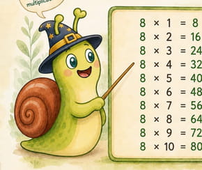 La table de 8&nbsp;&agrave; imprimer pour apprendre comme un grand
