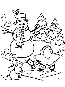 Coloriage animaux bonhomme noel