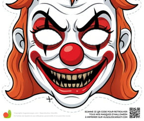 Masque de clown d'Halloween &agrave; imprimer