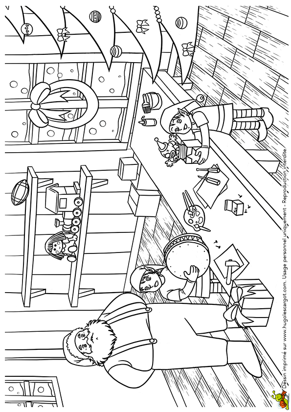 Coloriage De La Maison Du Pere Noel