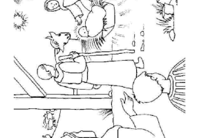Coloriage noel creche