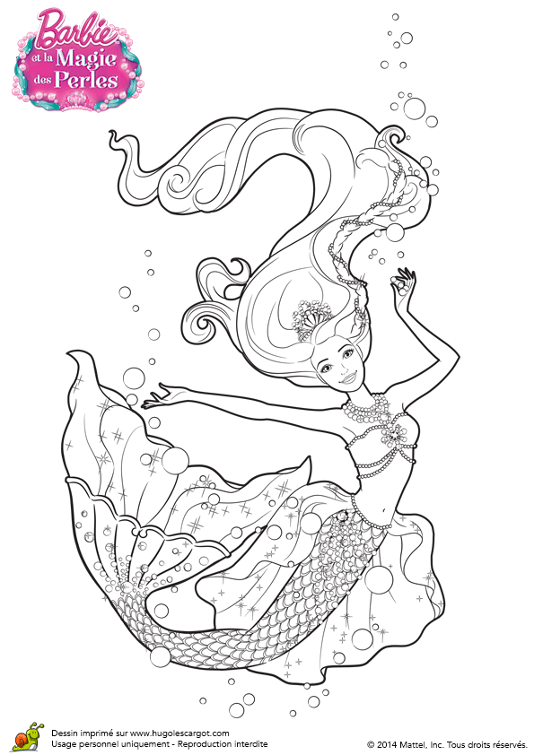 Barbie Sirene Coloriage A Imprimer