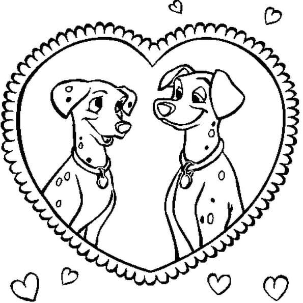 Carte St Valentin Coloriage