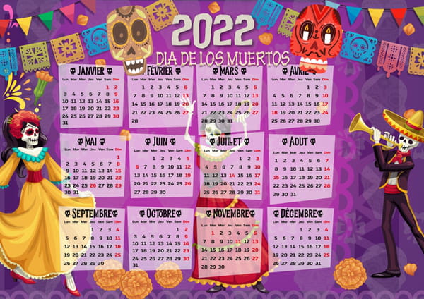 calendrier-2022-dia-de-los-muertos-a-imprimer