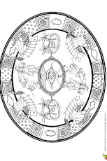 Coloriage d'un Mandala l&eacute;gendaire, Ulysse et le cyclope