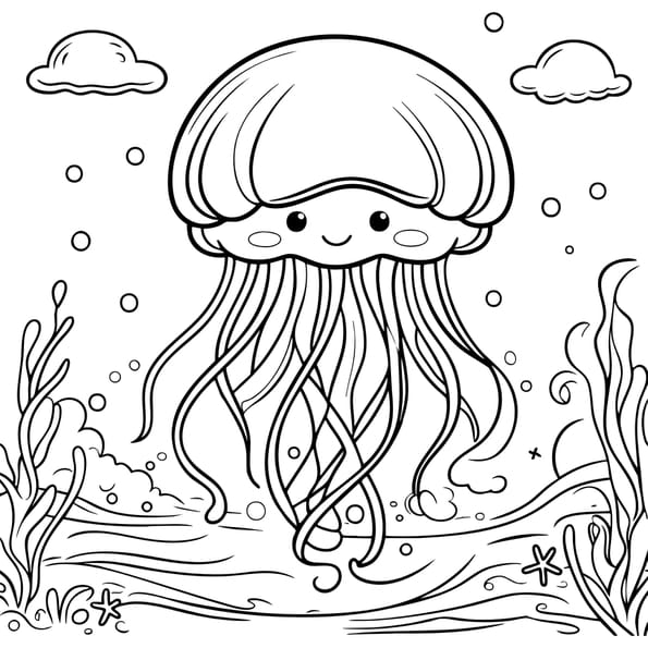 Coloriage m&eacute;duse trop mignonne