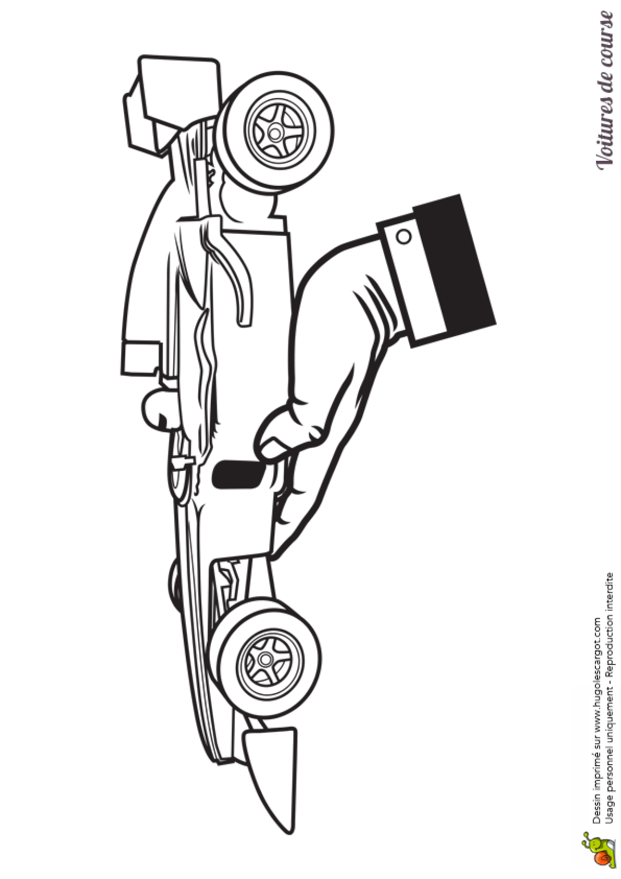 Dessin Voiture De Course De Profil Dessin à colorier d'une maquette de voiture de course vue de profil