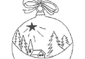 Coloriage paysage noel boule