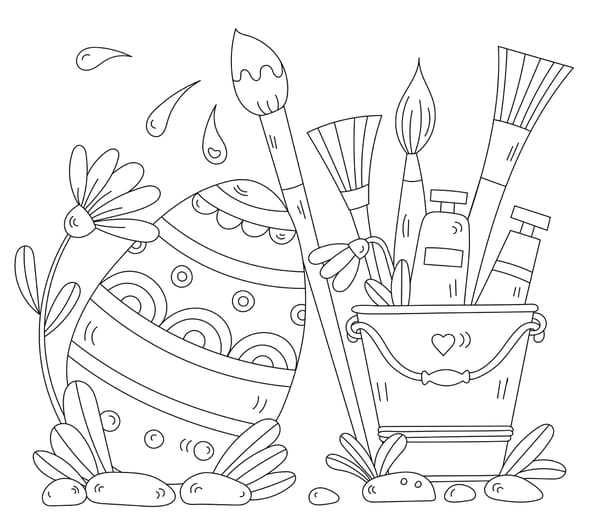 Coloriage d'un &oelig;uf de P&acirc;ques &agrave; peindre