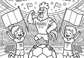 Coloriage "Allez la France" pour la Coupe du Monde de foot