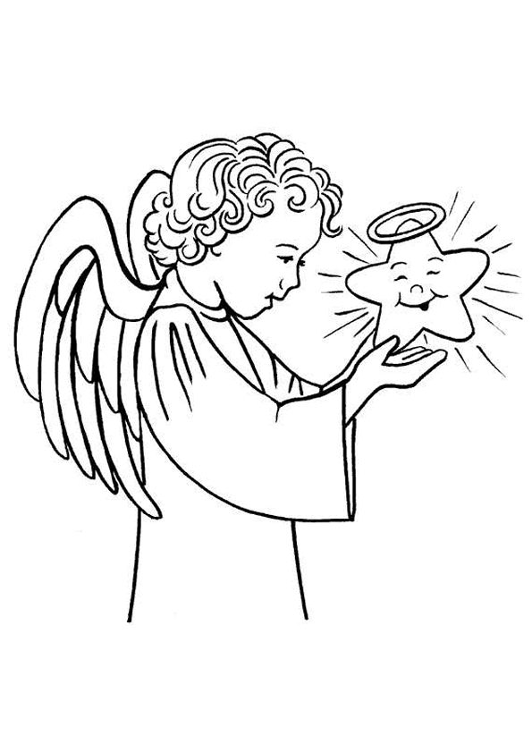 Coloriage Ange De Noel A Imprimer