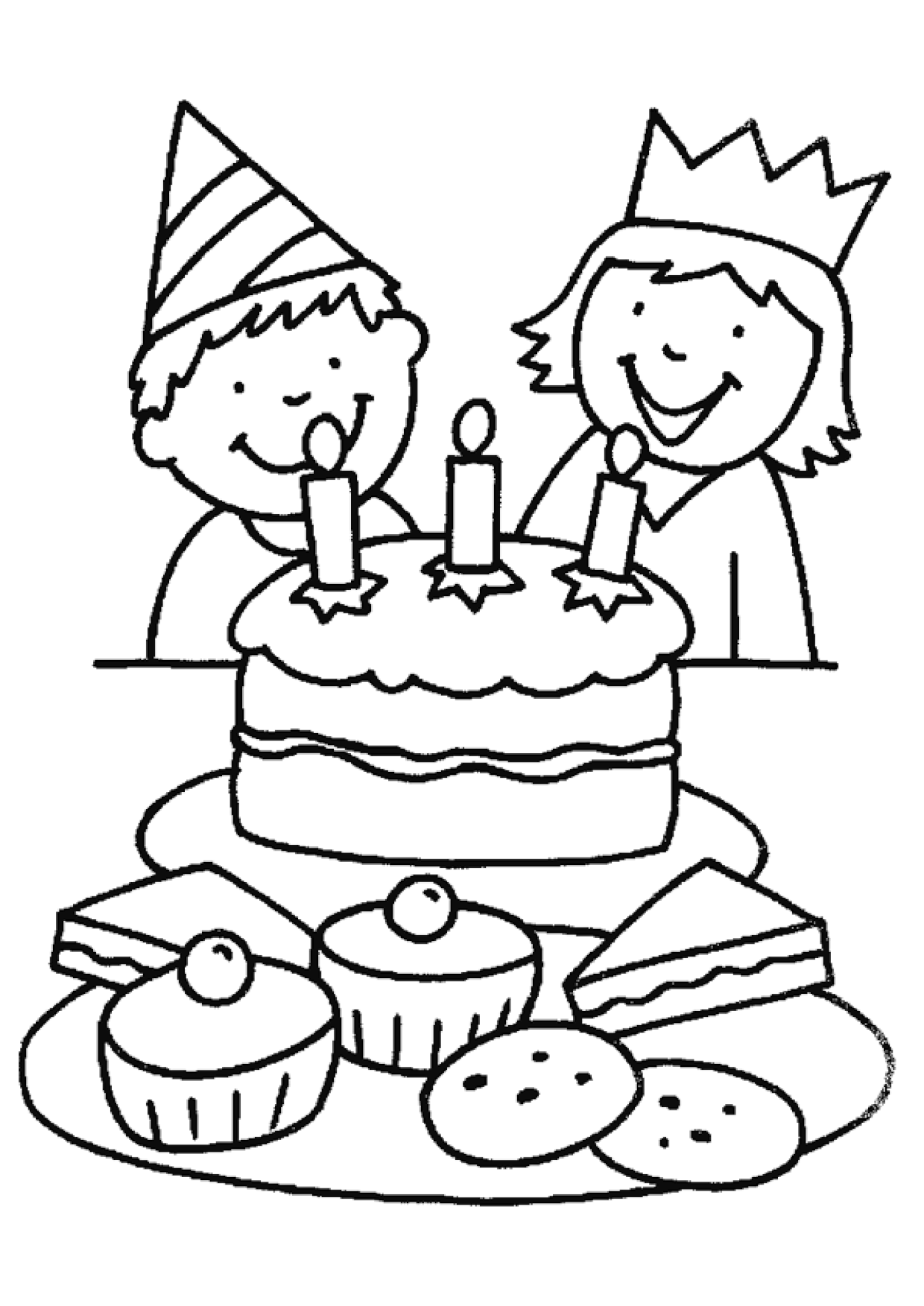 Coloriage Anniversaire Gateau Enfants