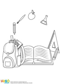 Coloriage fournitures scolaires pour la rentrée