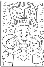 Coloriage "meilleur papa du monde" pour la f&ecirc;te des p&egrave;res