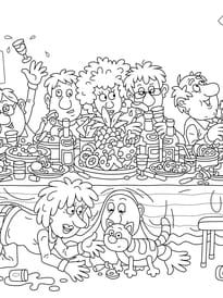 Coloriage F&ecirc;te des Voisins