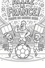 Coloriage "Allez la France" pour la Coupe du Monde de foot
