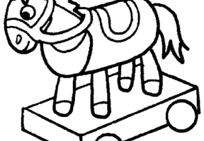 Coloriage jouet cheval