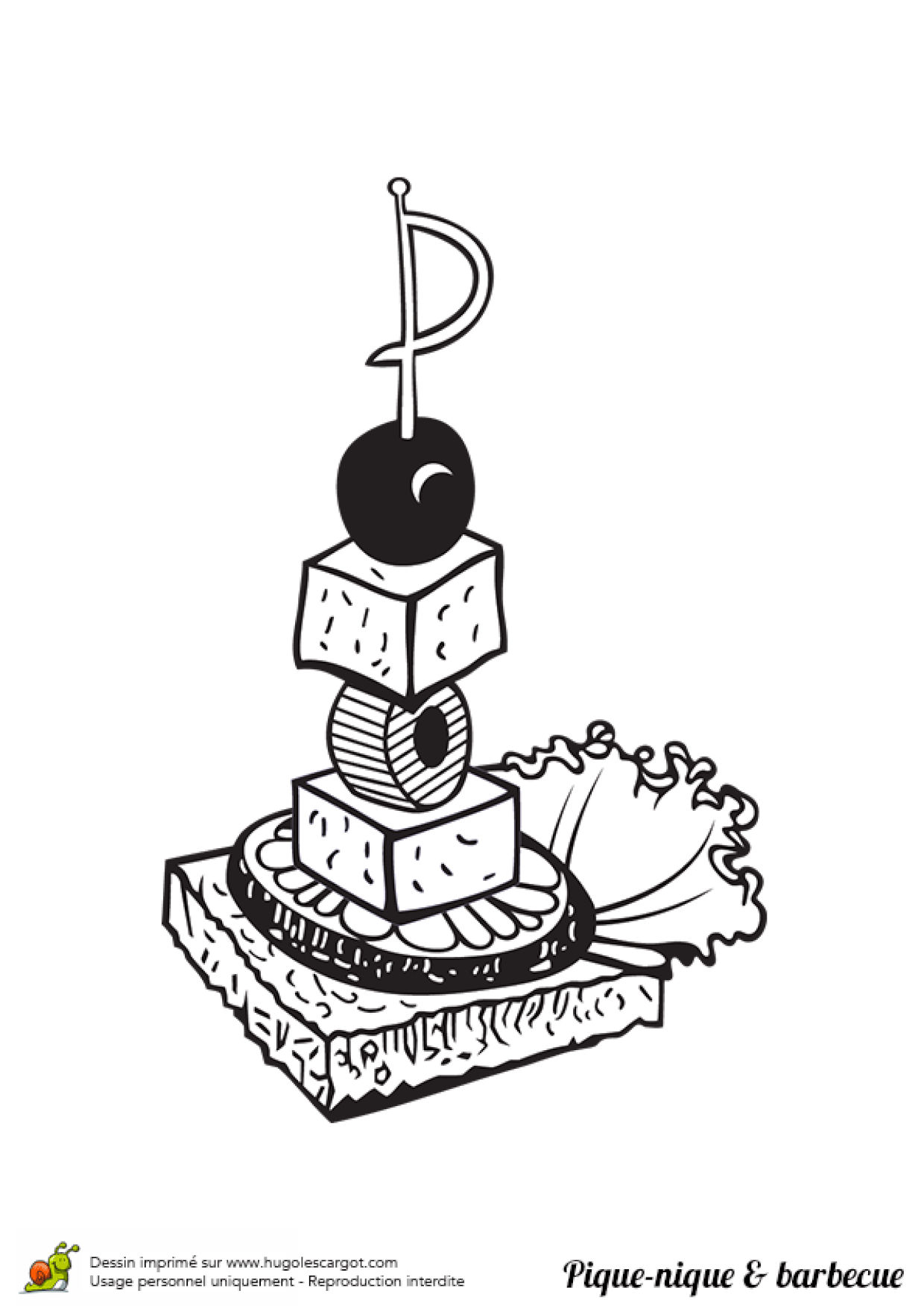 Coloriage Pique Nique Barbecue Petits Four Sur Hugolescargot Com