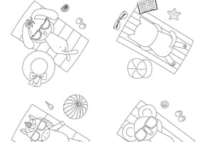 Coloriage des animaux qui font bronzette