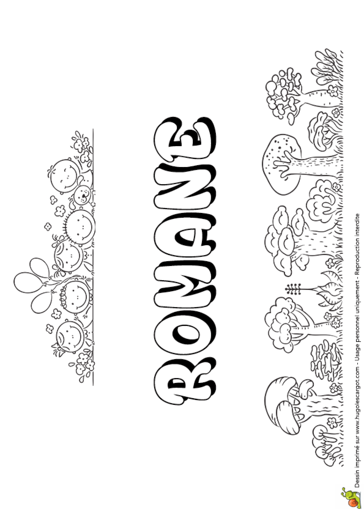 Coloriage Du Prenom Romane Version Bulles De Savon