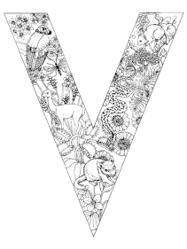 Coloriage alphabet animal v