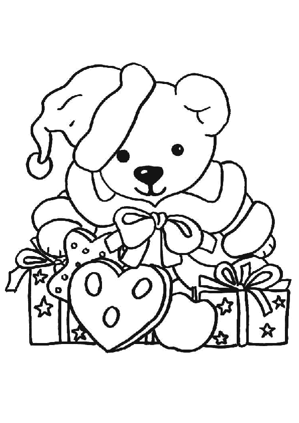 Coloriage Nounours De Noel