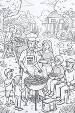 Toute la famille profite du barbecue