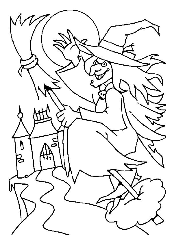 Balai De Sorciere Coloriage