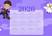 Calendrier&nbsp;2026&nbsp;"Harry Potter" &agrave; imprimer
