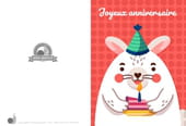 Carte "Joyeux anniversaire" lapin