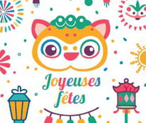 Carte de v&oelig;ux "Joyeuses f&ecirc;tes" &agrave; imprimer